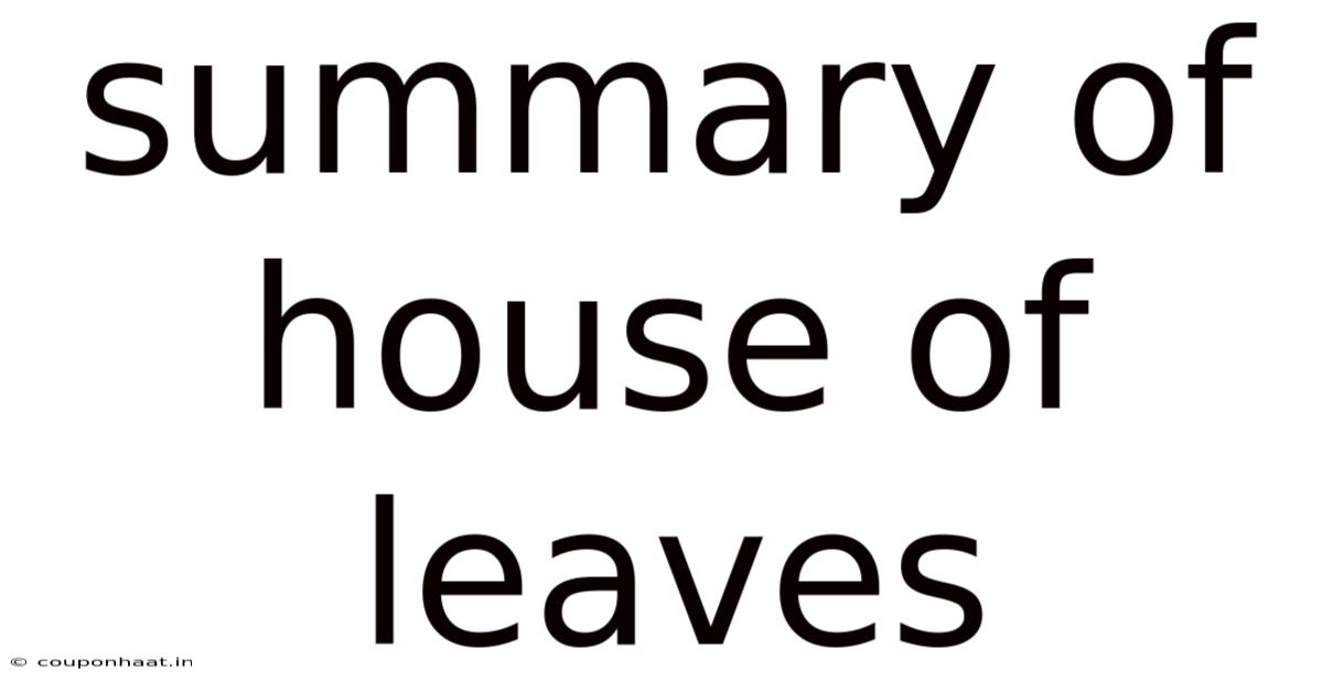 Summary Of House Of Leaves