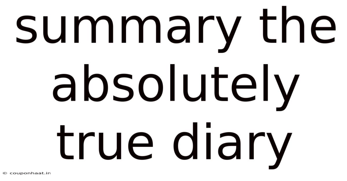 Summary The Absolutely True Diary