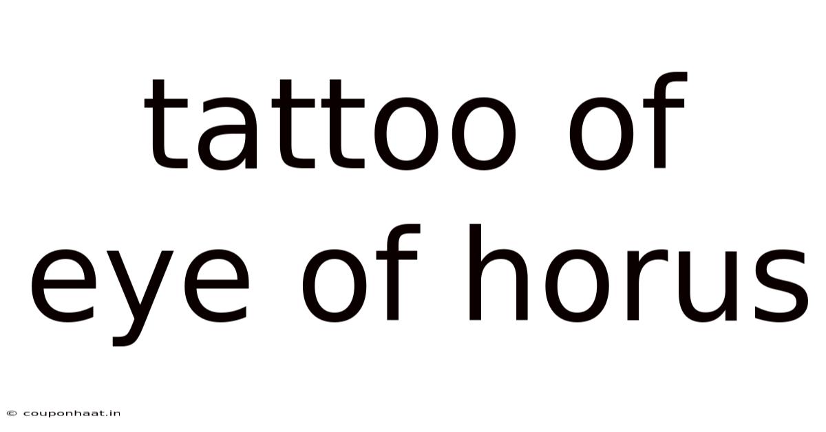 Tattoo Of Eye Of Horus