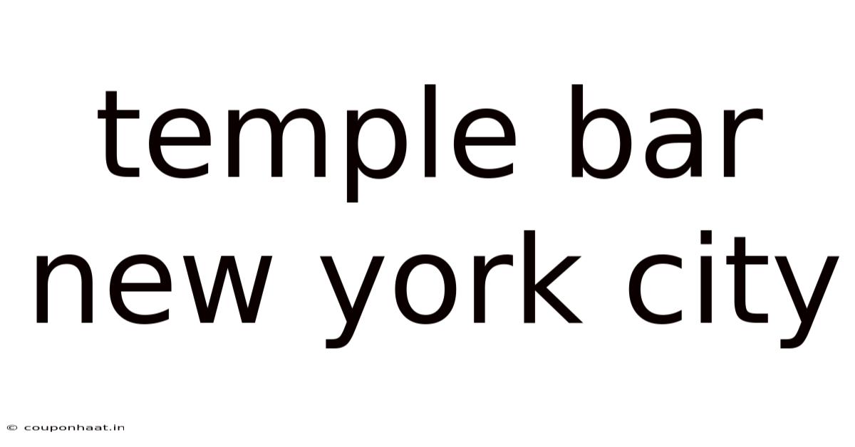 Temple Bar New York City