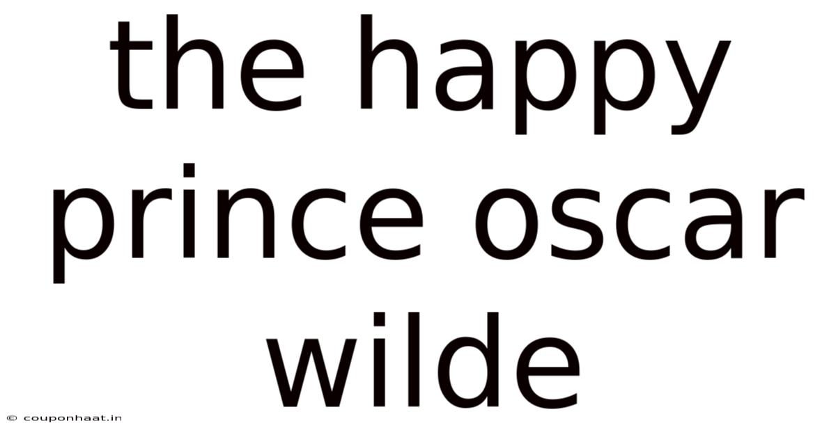 The Happy Prince Oscar Wilde
