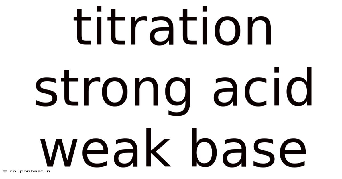 Titration Strong Acid Weak Base
