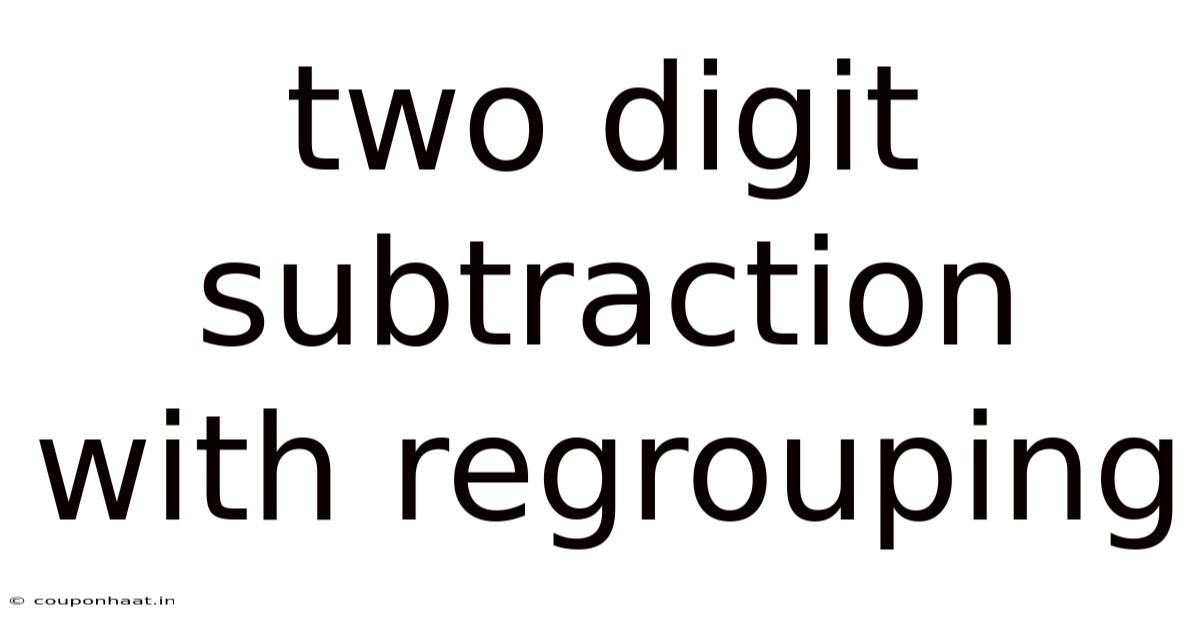 Two Digit Subtraction With Regrouping