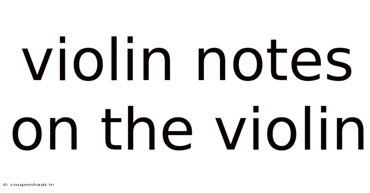 Violin Notes On The Violin