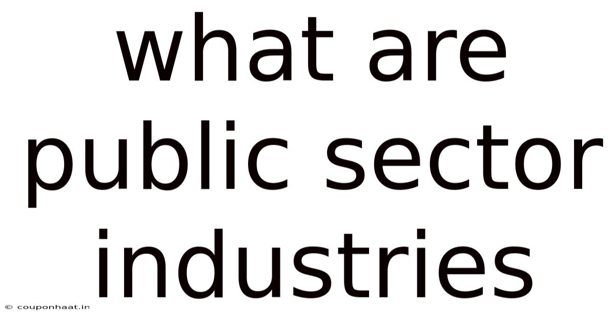 What Are Public Sector Industries