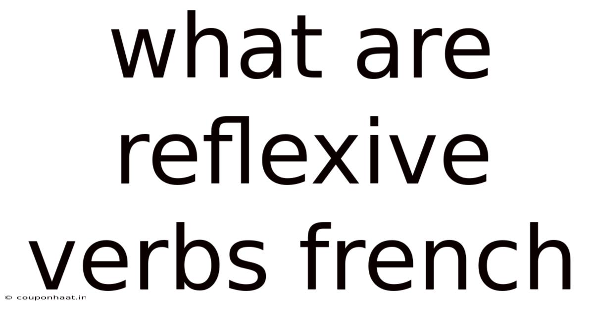 What Are Reflexive Verbs French
