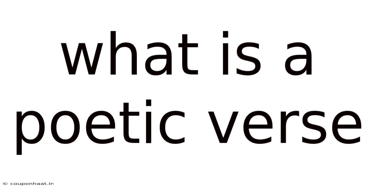 What Is A Poetic Verse