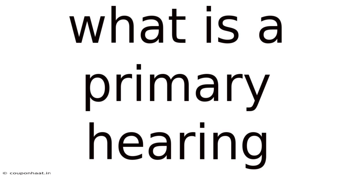 What Is A Primary Hearing