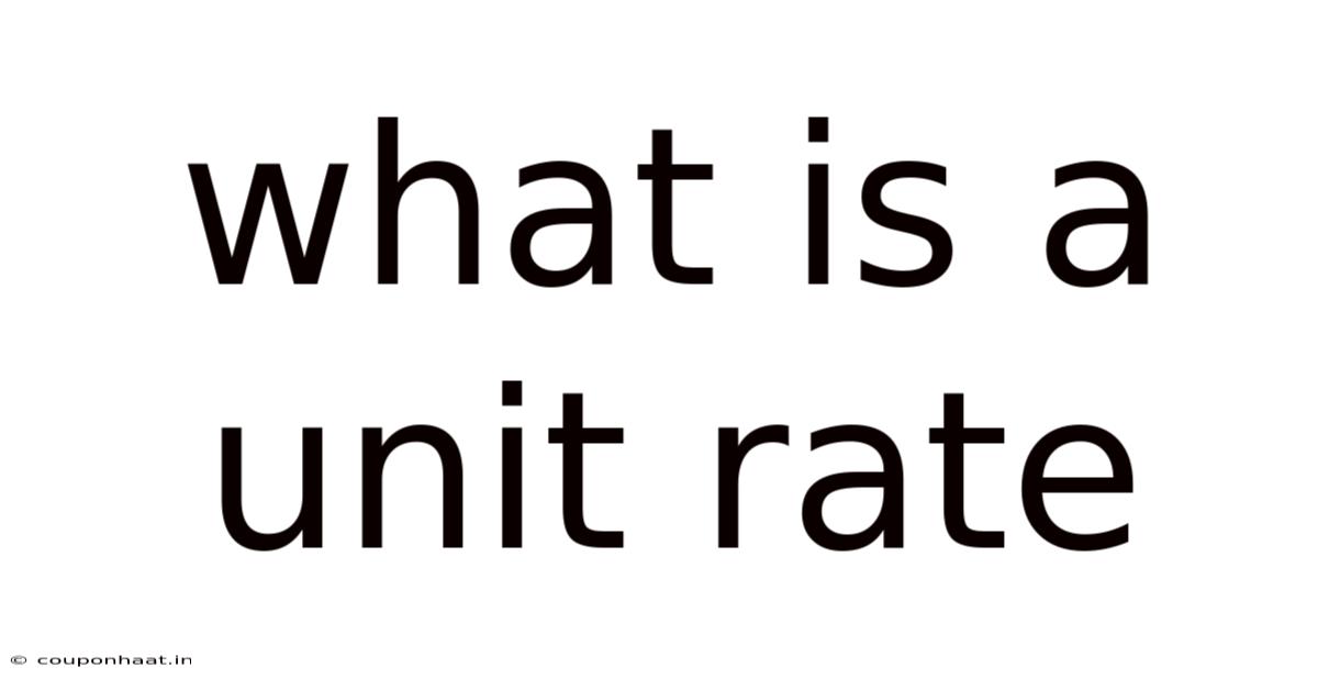 What Is A Unit Rate