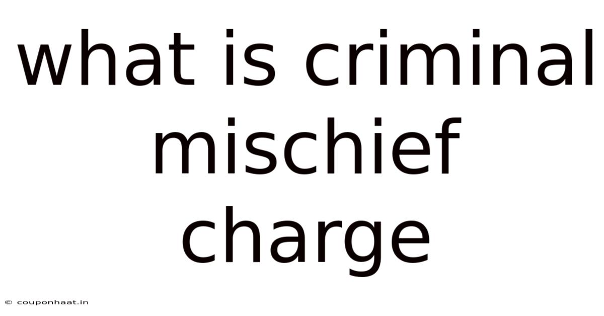 What Is Criminal Mischief Charge