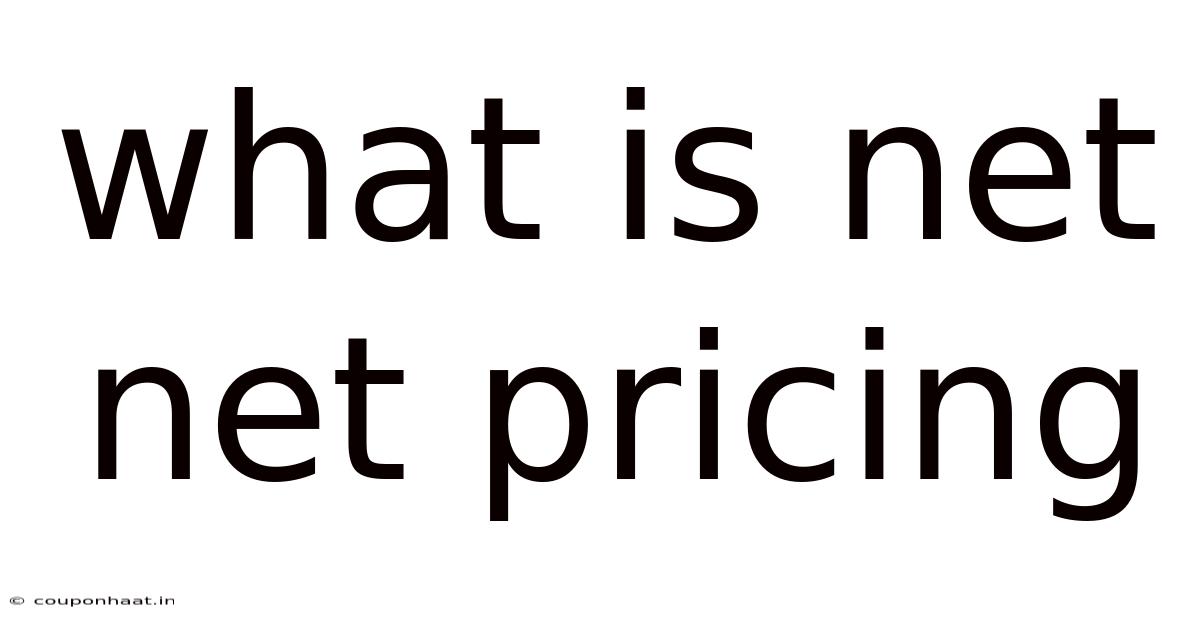 What Is Net Net Pricing