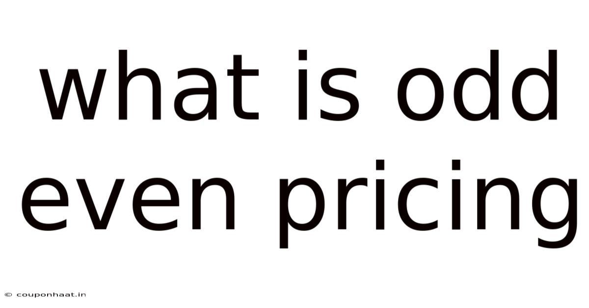 What Is Odd Even Pricing