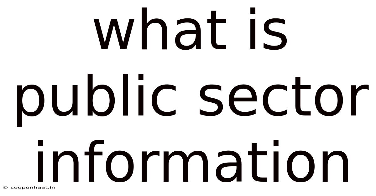 What Is Public Sector Information