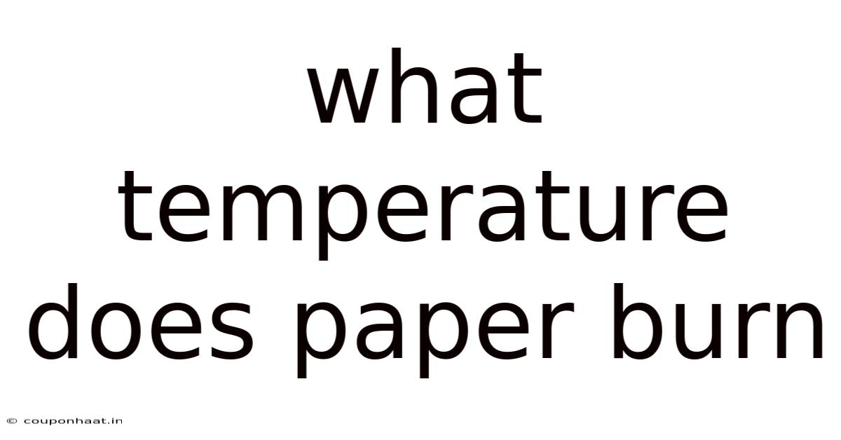 What Temperature Does Paper Burn