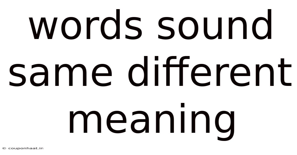 Words Sound Same Different Meaning
