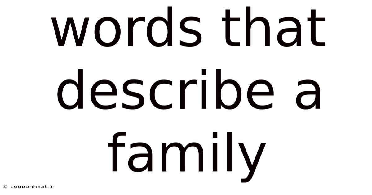 Words That Describe A Family