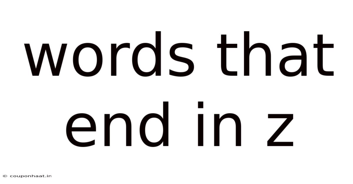 Words That End In Z