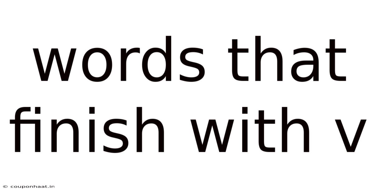 Words That Finish With V