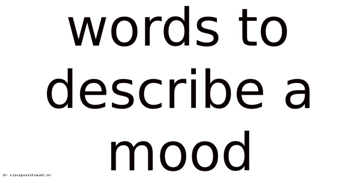Words To Describe A Mood
