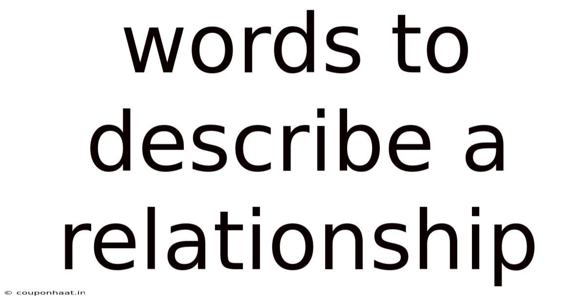 Words To Describe A Relationship